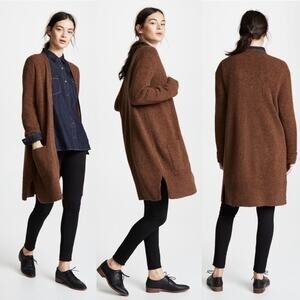 Madewell Kent Cardigan Sweater Merino Wool Alpaca Knit Brown Fall Boho Size XXS